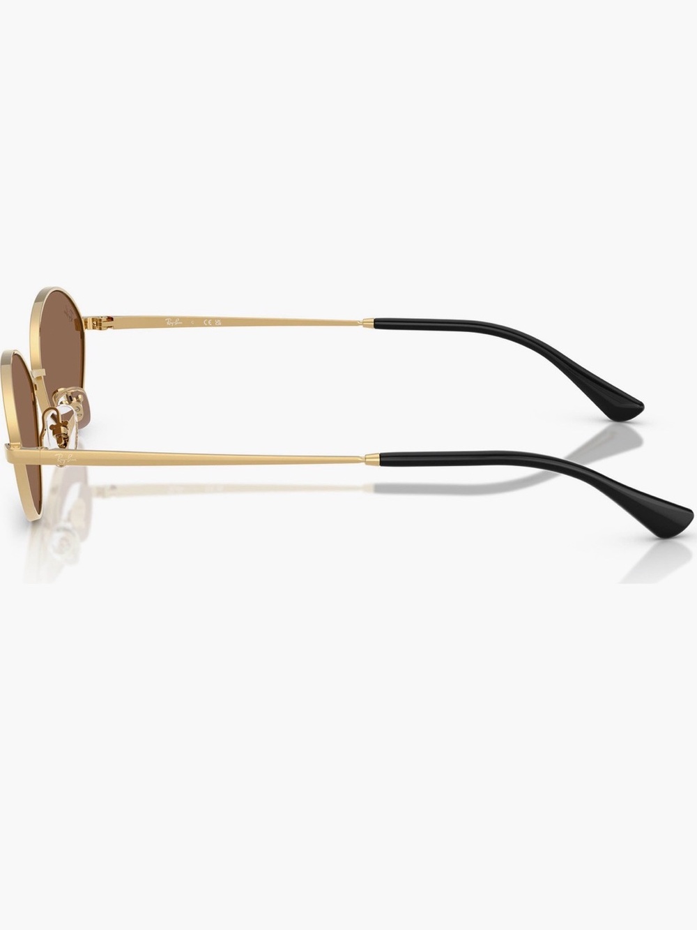 Ray-Ban Kai 56mm Oval Unisex Gold Frame Sunglasses with Brown Lenses - Picture 7 of 8
